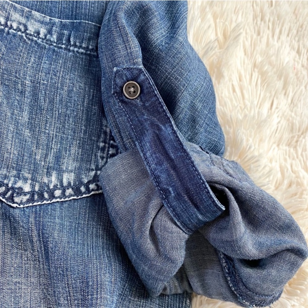 Cloth & Stone Chambray Split Back Button Down Top - image 6